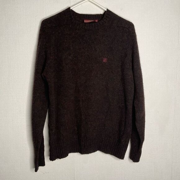 Vintage Ralph Lauren Chaps Sweater Mens Medium Shetland Wool‎ Black Purple - Picture 1 of 9